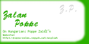 zalan poppe business card